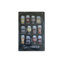 Types Of Beer Yazılı Metal Plaka 